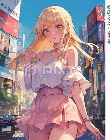おしゃれな金髪ギャルJK 121600296