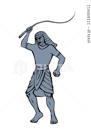 Vector drawing. Angry egyptian soldier 121600411