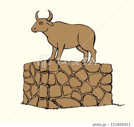 Vector drawing. Big golden idol Vector drawing. Big golden idol 121600421