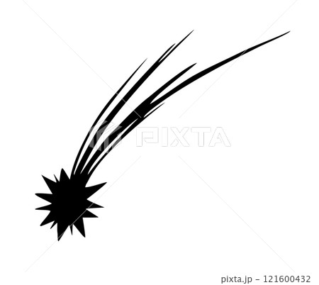 Flying comet with a tail. Vector drawing 121600432