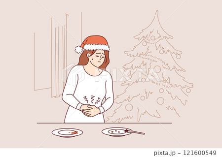 Stomach pain caused by overeating at christmas dinner plagues woman in need of medication Stomach pain caused by overeating at christmas dinner plagues woman in need of medication 121600549