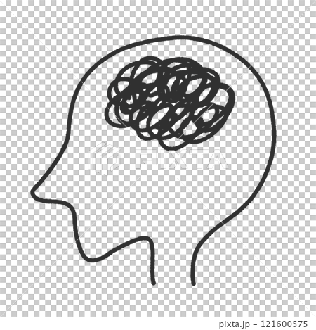 頭腦混亂的人的概況 — 大腦疲勞、混亂、焦慮 121600575