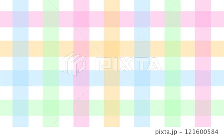 レインボーカラーのチェック柄のシンプルな背景 121600584