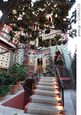 Casa Vicens by Gaudi in Spain showcases unique architectural design near street in 2023 121601213