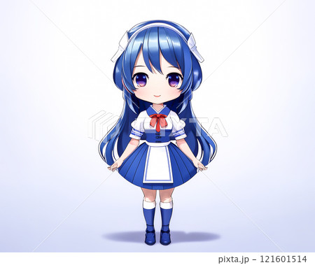 ちびキャラ メイドの少女のイメージ素材 ちびキャラ メイドの少女のイメージ素材 121601514