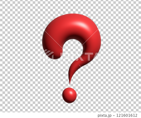 The isolated red single question mark 3D icon 121601612