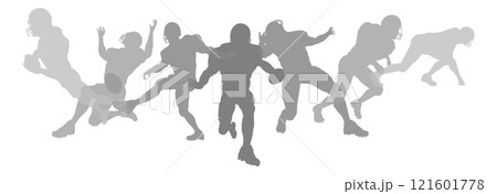 American Football Silhouette Player Silhouettes 121601778
