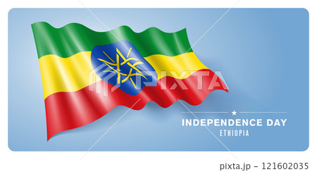 Ethiopia independence day vector banner, greeting card. 121602035