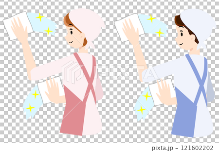 一個男人和一個女人擦窗戶兩次 一個男人和一個女人擦窗戶兩次 121602202