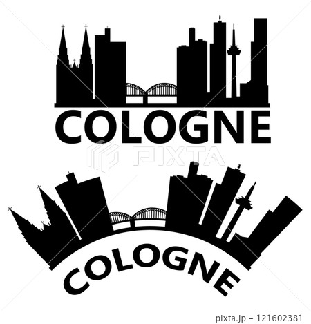 Cologne city skyline silhouette. Cologne skyline sign. Cologne NRW Germany Skyline city design. flat style. Cologne city skyline silhouette. Cologne skyline sign. Cologne NRW Germany Skyline city design. flat style. 121602381