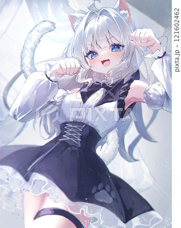 猫を萌え擬人化したイラスト