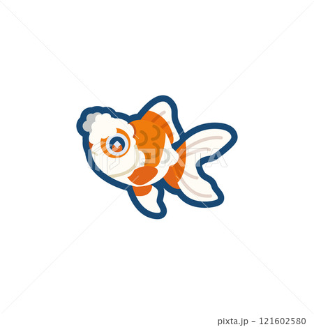 かわいい金魚（竜眼花房）のイラスト 121602580