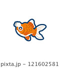 かわいい金魚（日本花房）のイラスト 121602581