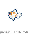 かわいい金魚（パールスケール）のイラスト 121602583