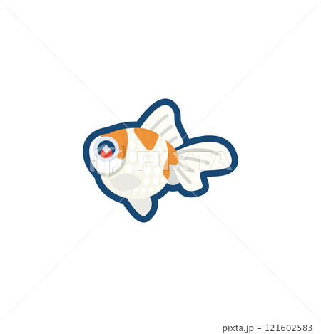 かわいい金魚(パールスケール)のイラスト かわいい金魚(パールスケール)のイラスト 121602583