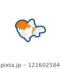 かわいい金魚（高頭パール）のイラスト 121602584