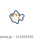 かわいい金魚（ピンポンパール）のイラスト 121602585