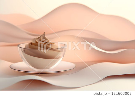 Color of the year 2025 inspired mocha mousse dessert showcasing soft, elegant tones 121603005