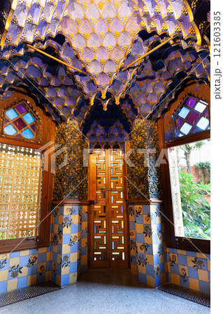 Exploring Casa Vicens interior in Barcelona Spain Exploring Casa Vicens interior in Barcelona Spain 121603385