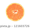 フレッシュなみかん写真の輪切1つ 121603726