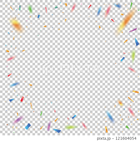 square party template background with colorful festival rainbow paper confetti 121604054