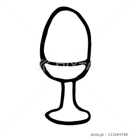Boiled Egg In Egg Stand doodle 121604780