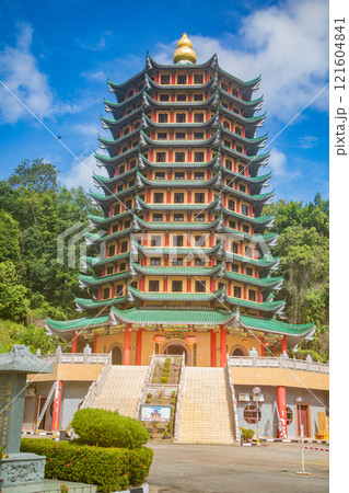 Chinese temple pagoda in Kota Kinabalu City, Sabah Malaysia 121604841