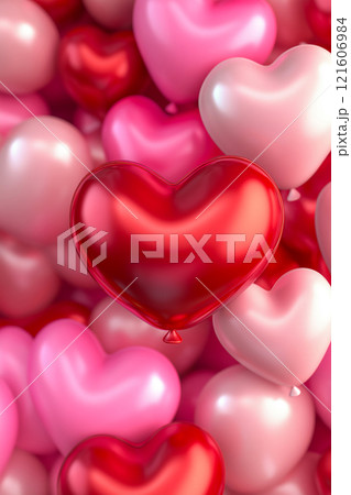 Heart shaped ballons. Valentine's day background. Love banner Heart shaped ballons. Valentine's day background. Love banner 121606984