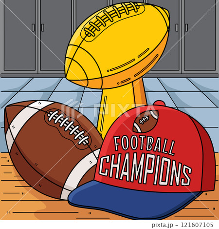 American Football Super Bowl Trophy Colored  121607105