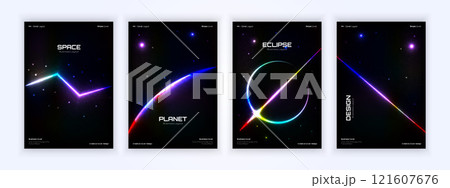 outer space universe design background cover, space poster, abstract gradient illustration 121607676