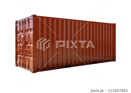 Red Container isolated on white background this has clipping path. 121607885