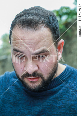 Man Reading Something That Surprises Him Man Reading Something That Surprises Him 121607917