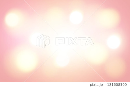 Soft Pink Bokeh with Warm Light Glow. Gentle and Dreamy Blurred Background in Pastel Tones 121608590