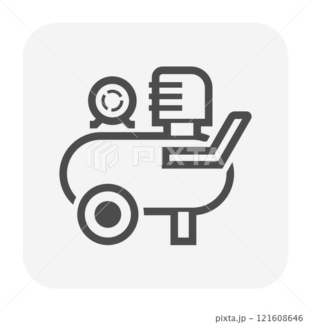 Air compressor tank vector icon. Air compressor tank vector icon. 121608646