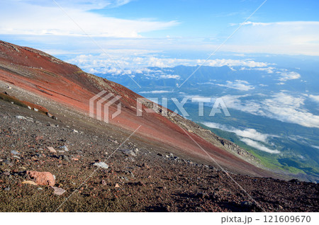 富士山九合目から見る青木ヶ原樹海 富士山九合目から見る青木ヶ原樹海 121609670