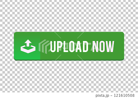 Isolated green web upload now button with icon in transparent background Isolated green web upload now button with icon in transparent background 121610508