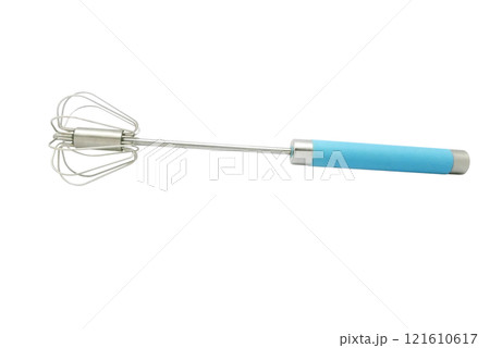 Isolated metal blue egg mixer on transparent background Isolated metal blue egg mixer on transparent background 121610617