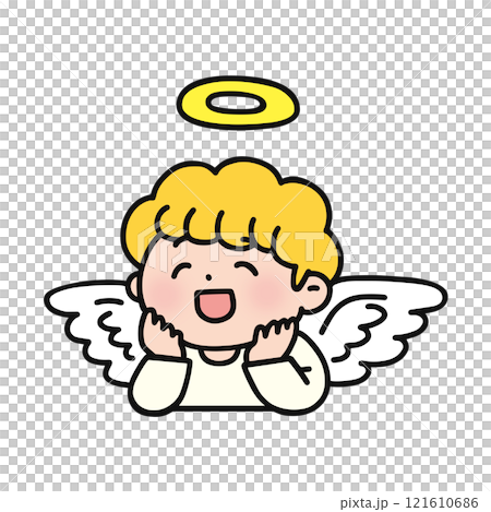 頬杖するかわいい天使 121610686