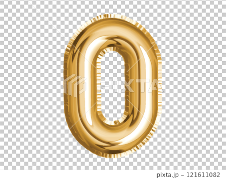 Gold number zero air balloon for baby shower celebrate decoration party on transparent background 121611082