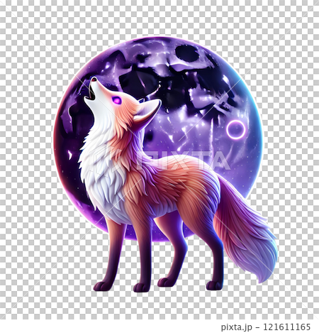 fox with purple moon 121611165
