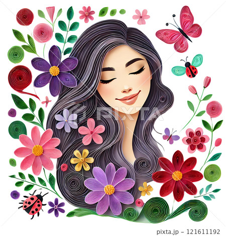 woman with flowers  121611192