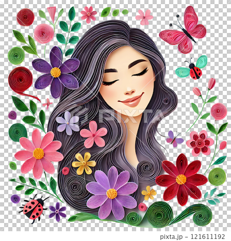woman with flowers  121611192