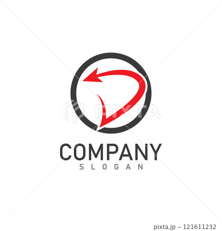 d letter with arrow logo and symbol vector illustration icon 121611232