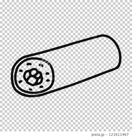 Line drawing of thick rolls and ehomaki 121611467