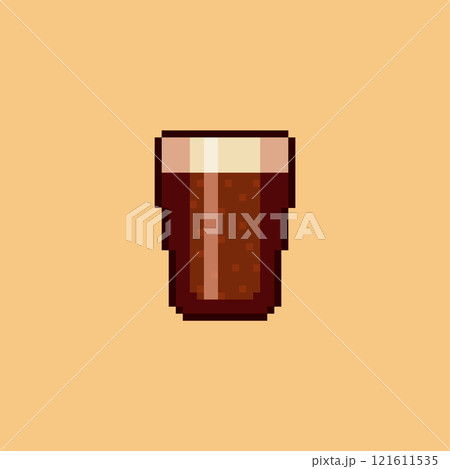 Pixel art Beer Mug with Foam game asset design 121611535