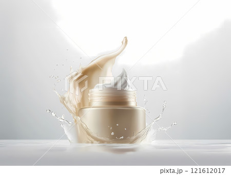 美容クリームのリアルイラスト 121612017