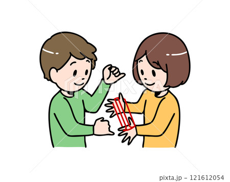 人あやとりを楽しむこども 人あやとりを楽しむこども 121612054