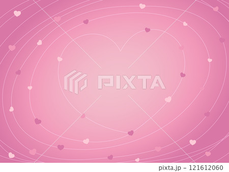 valentine's day theme pink gradient background with heart shape element vector illustration template 121612060