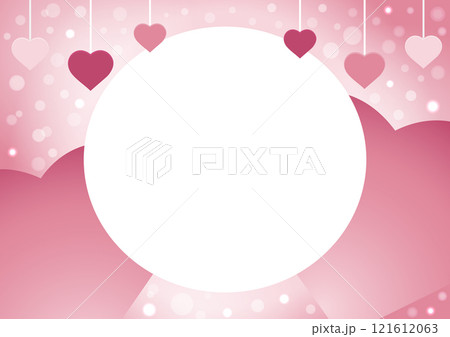 pink background with heart shape and bokeh vector illustration valentine's day concept template 121612063