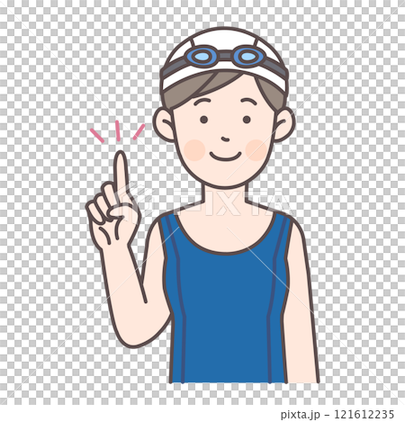 泳客指向的上半身插圖 泳客指向的上半身插圖 121612235